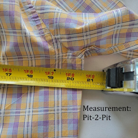 Men's Bugatchi Julian Shaped Fit Plaid Linen Button-Up Shirt (Size: S/Medium) - Picture 10 of 12